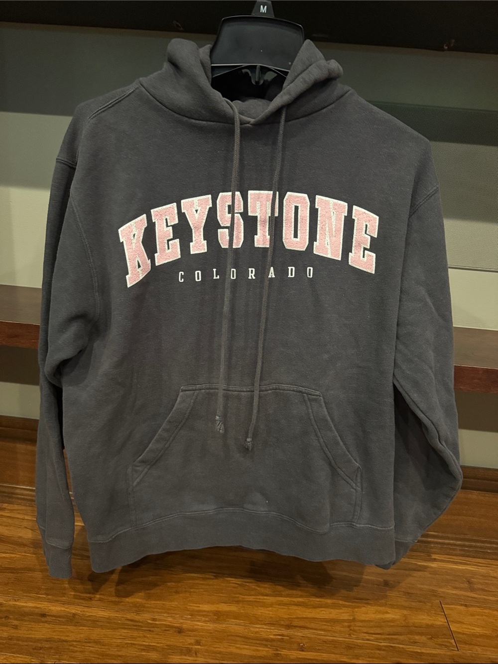 Keystone Colorado Pullover Hoodie - Charcoal with Pink Logo